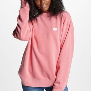 Ivory Ella Pink Embroidered Crew Neck Sweatshirt